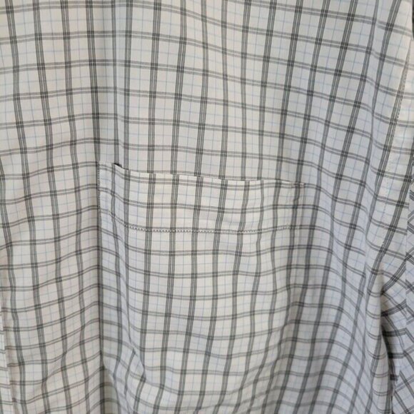 Lands' End Dress Shirt 16 1/2 X 34 Cotton plaid business Casual pocket Office - Picture 4 of 7